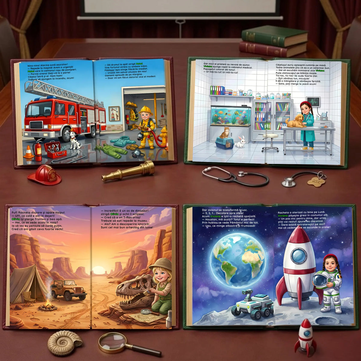 Ilustratii vesele din cartea personalizata vrea sa fie mare - cadou pentru copii de la imagikool