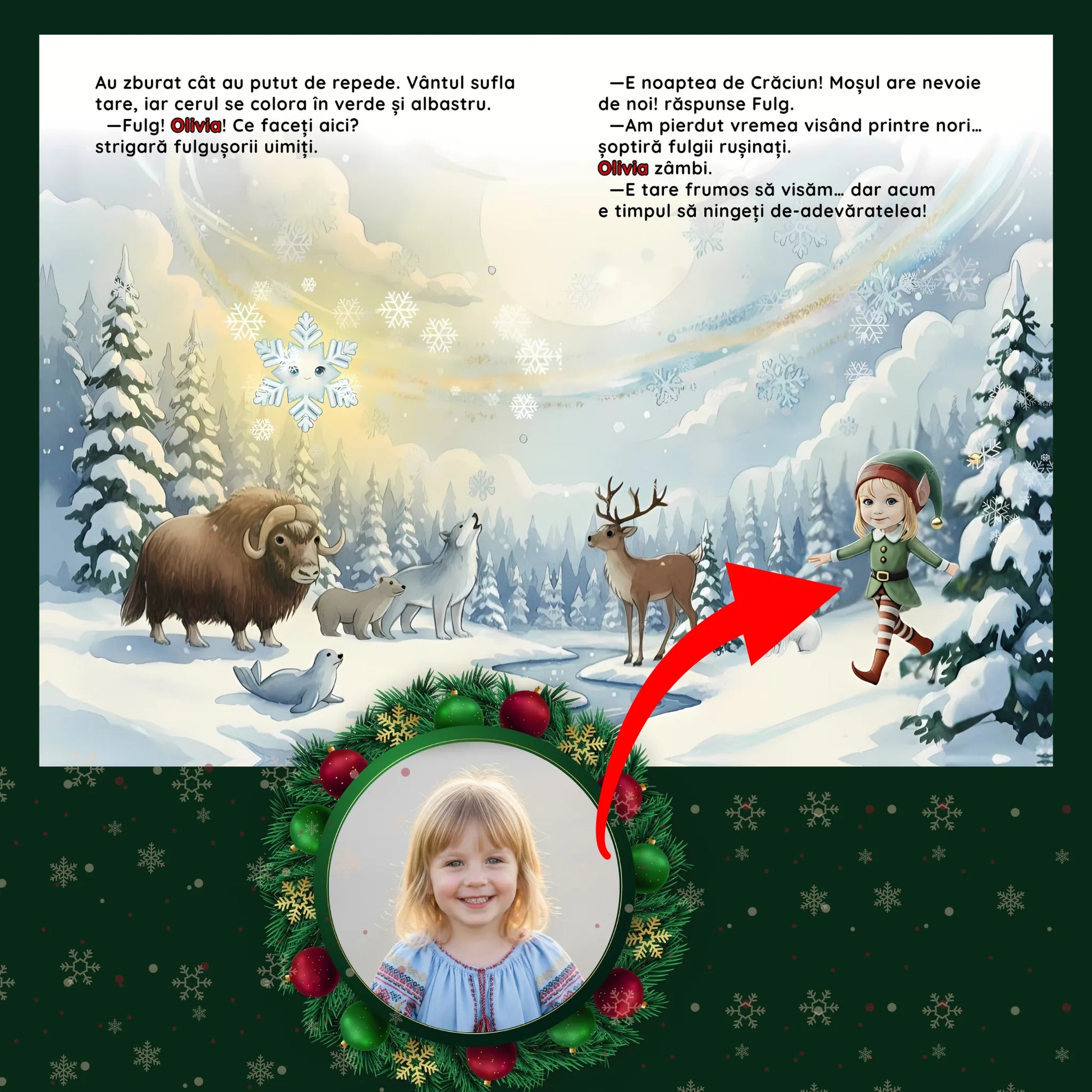 Cartea salveaza craciunul cu pagini colorate, ilustrate cu magie și bucurie pentru copii