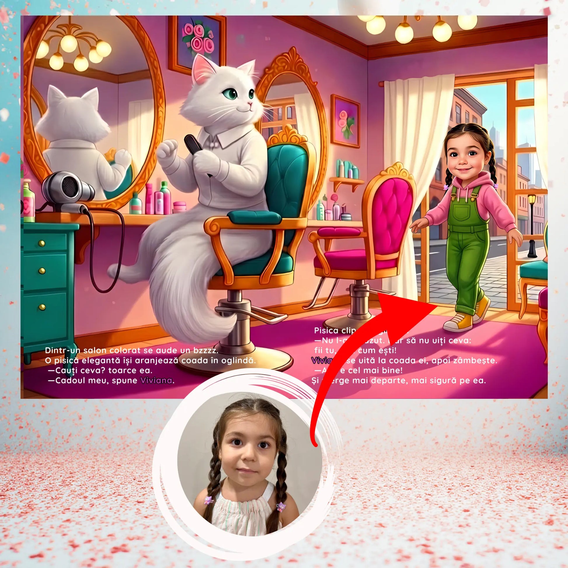 Cartea personalizata la mulți ani cu pagini colorate, ilustrate cu magie si bucurie pentru copii