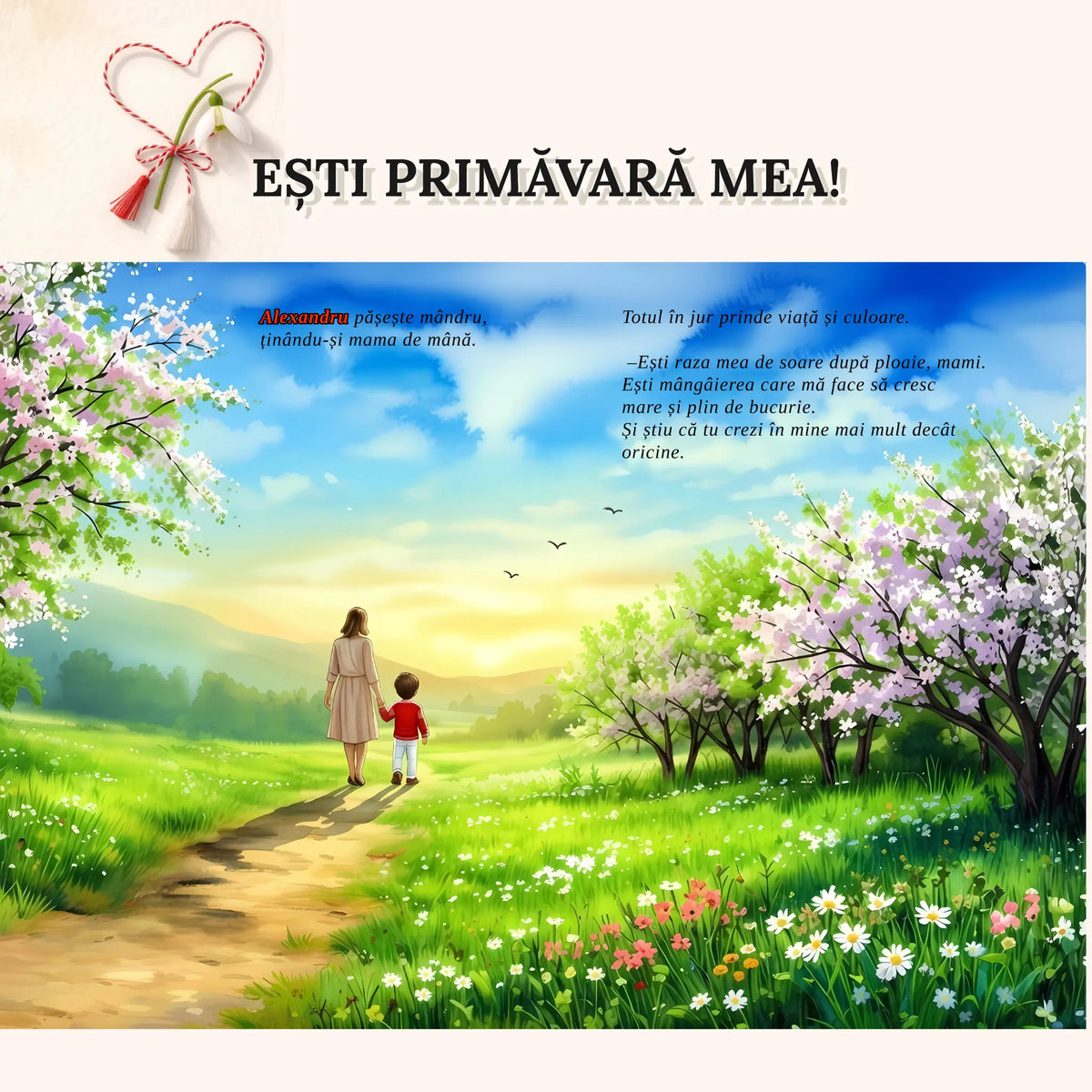 Carte felicitare personalizata de 1 martie și 8 martie pentru mama te iubeste de la Imagikool