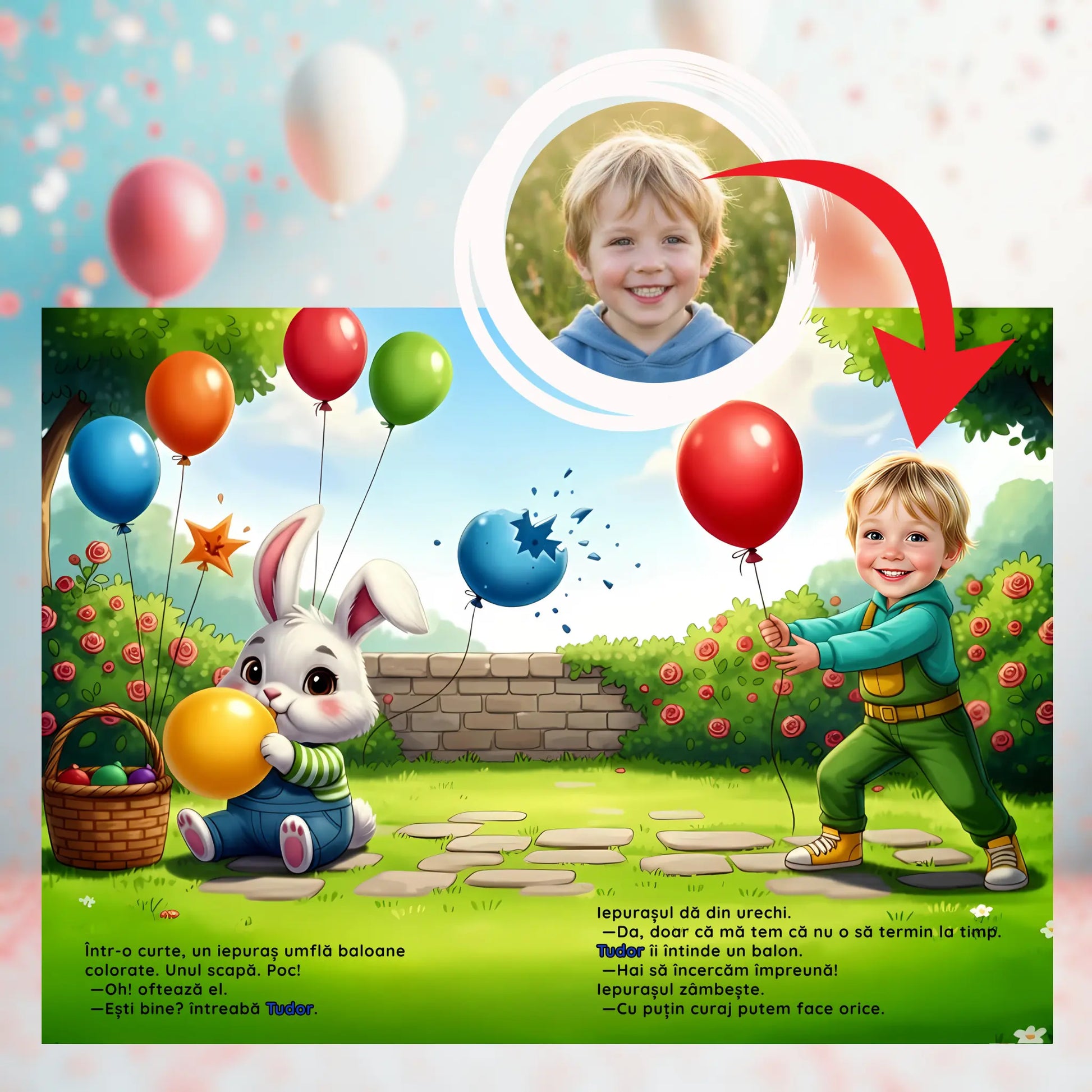 Ilustrație vesela din cartea personalizata la multi ani – ideala pentru aniversari