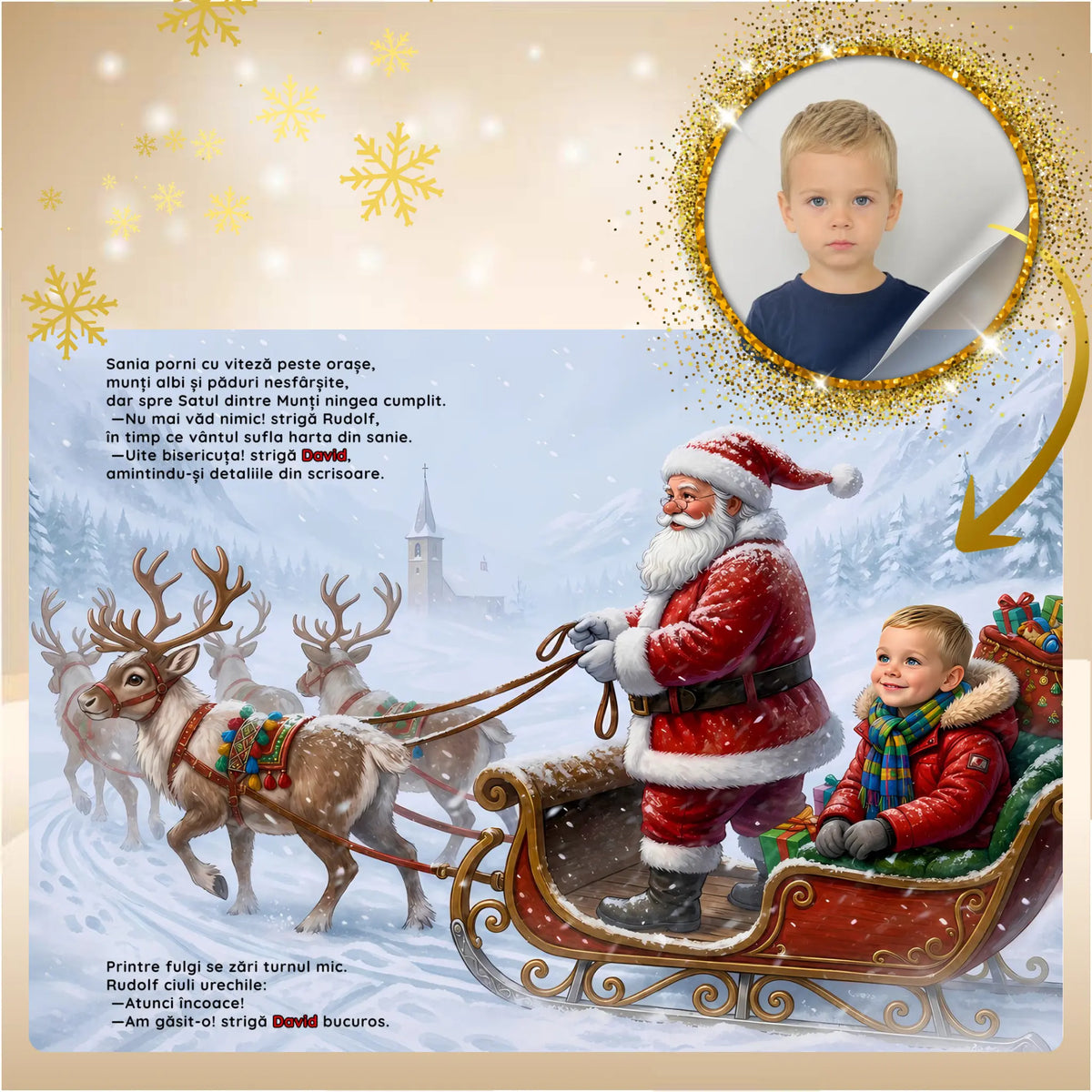 Ilustratie din cartea personalizata pentru copii Aduce Craciunul de la Imagikool