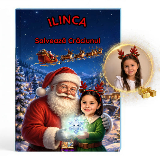 Fetita eroina in cartea personalizata salveaza craciunul de la Imagikool