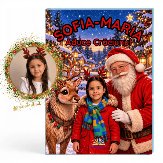 Coperta cărților personalizate de Crăciun de la Imagikool , cartea Aduce Craciunul 