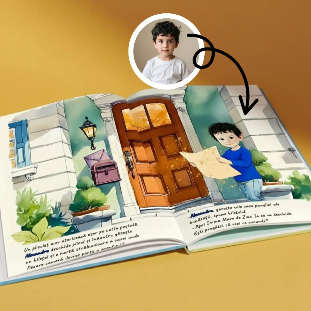 Ilustrație veselă și colorată din cartea personalizată „La mulți ani”