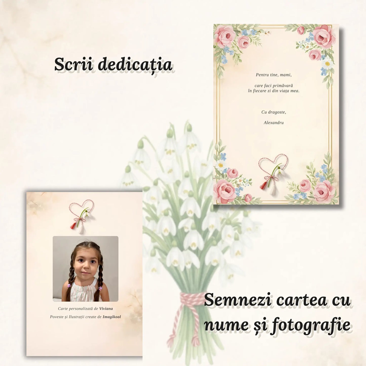 Cartea te iubeste personalizata cu numele si fotografia copilului, creata de Imagikool