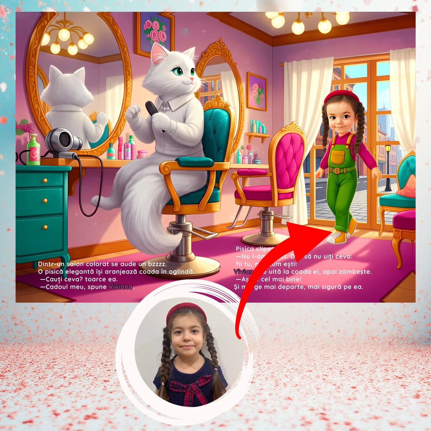 Cartea personalizata la mulți ani cu pagini colorate, ilustrate cu magie si bucurie pentru copii