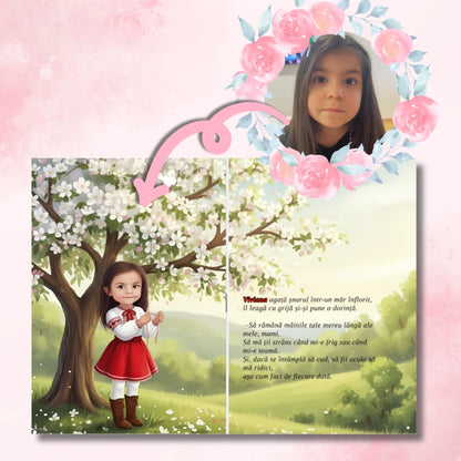 Fetita eroina in cartea personalizata pentru mama te iubeste de la Imagikool