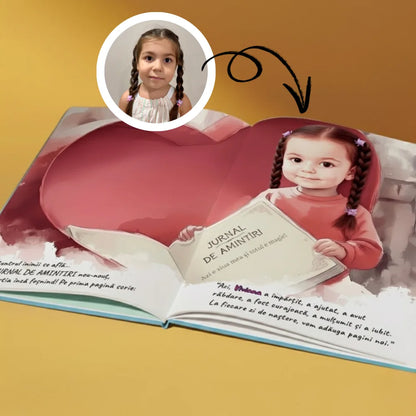 Pagină din cartea La mulți ani, unde copilul este personajul principal al poveștii