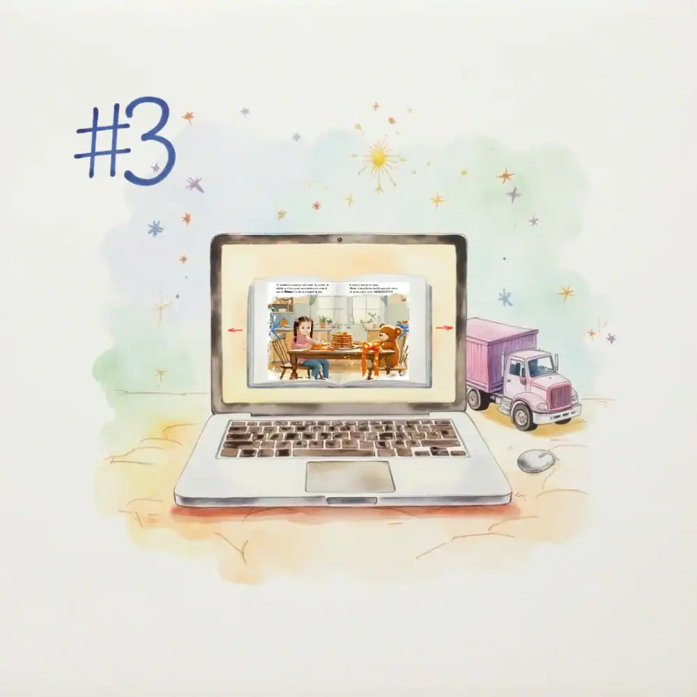 Pasul final: previzualizează cartea personalizată cu numele și chipul copilului, apoi comand-o ușor